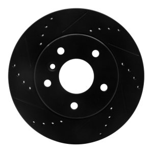 Land Rover Discovery Brake Rotor (1) - Front Left - R1 Concepts - Drilled & Slotted - Black - `99-`04